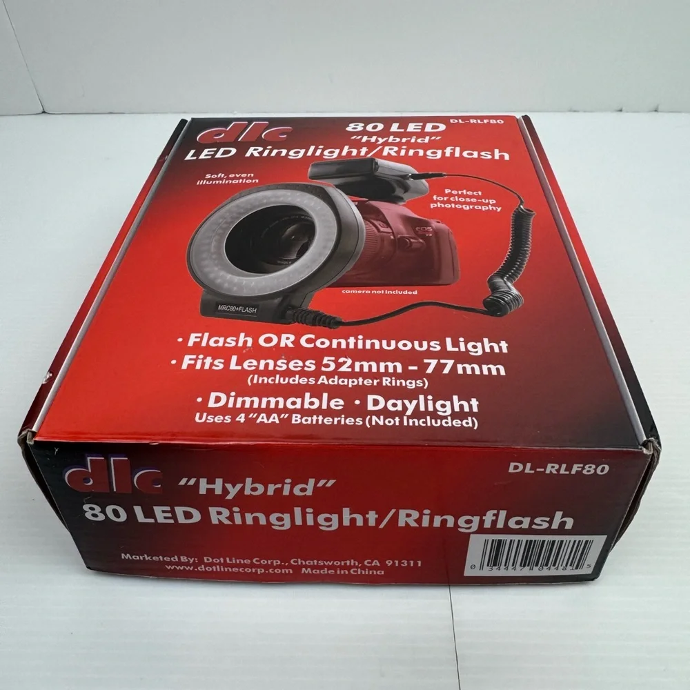 DLC DL-RLF80 LED Hybrid Hybrid Ringlight And Flash Open Box READ